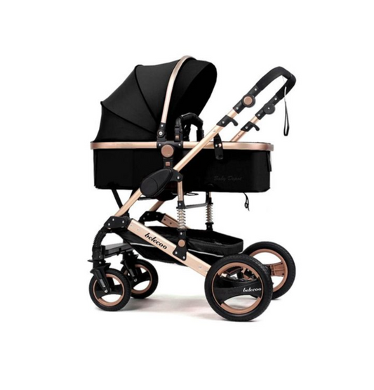 Belecoo Baby Stroller 2 in 1 Pram-Black